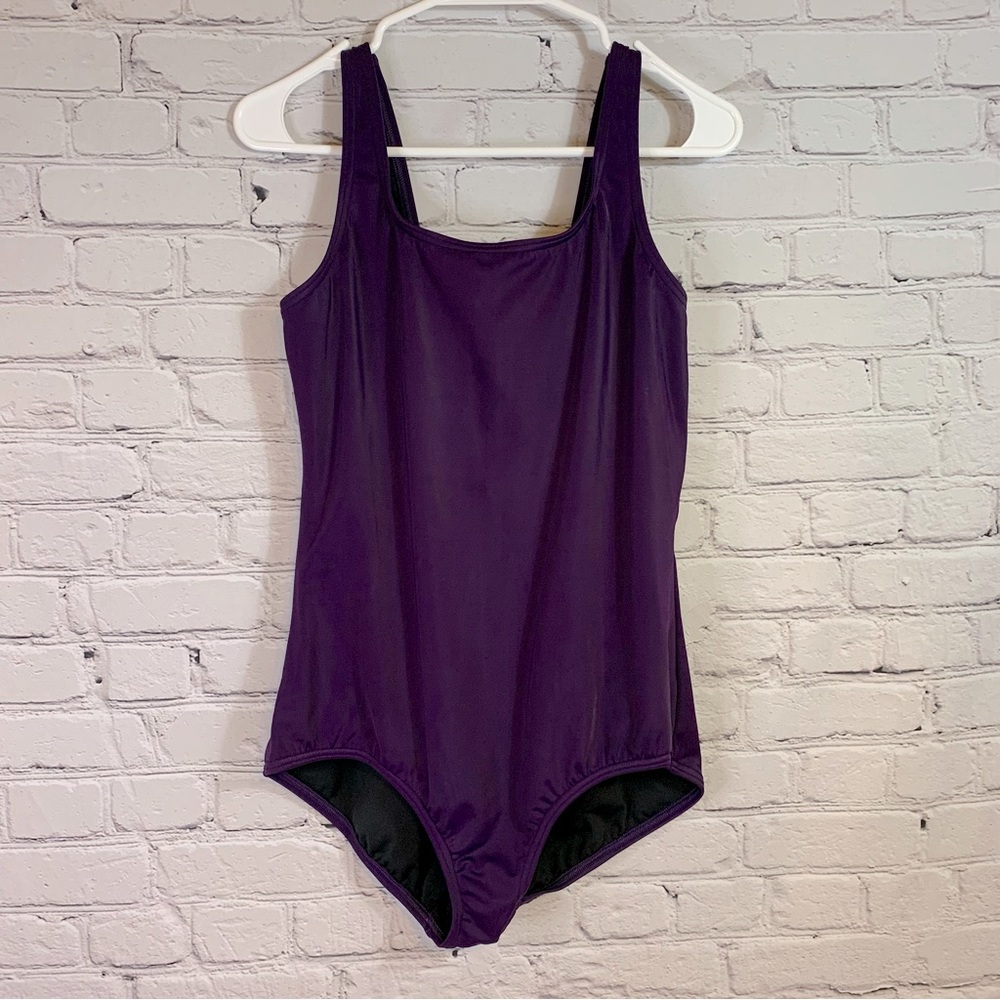 Lands’ End Purple One Piece Classic Bathing Suit Gem